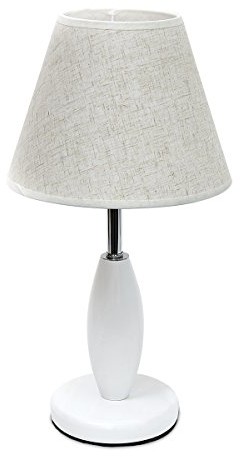 Relaxdays Relaxdays lampa stołowa z eleganckim klosz lampy o wyglądzie lnu, biały 10018920 10018920
