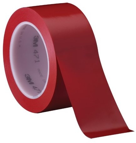 3M 3 m 471r50 uplastyczniony PCW taśmy klejącej 471 °F, 50,8 MM X 33 m, 0,13 MM, czerwony (24 szt.) 021200043055