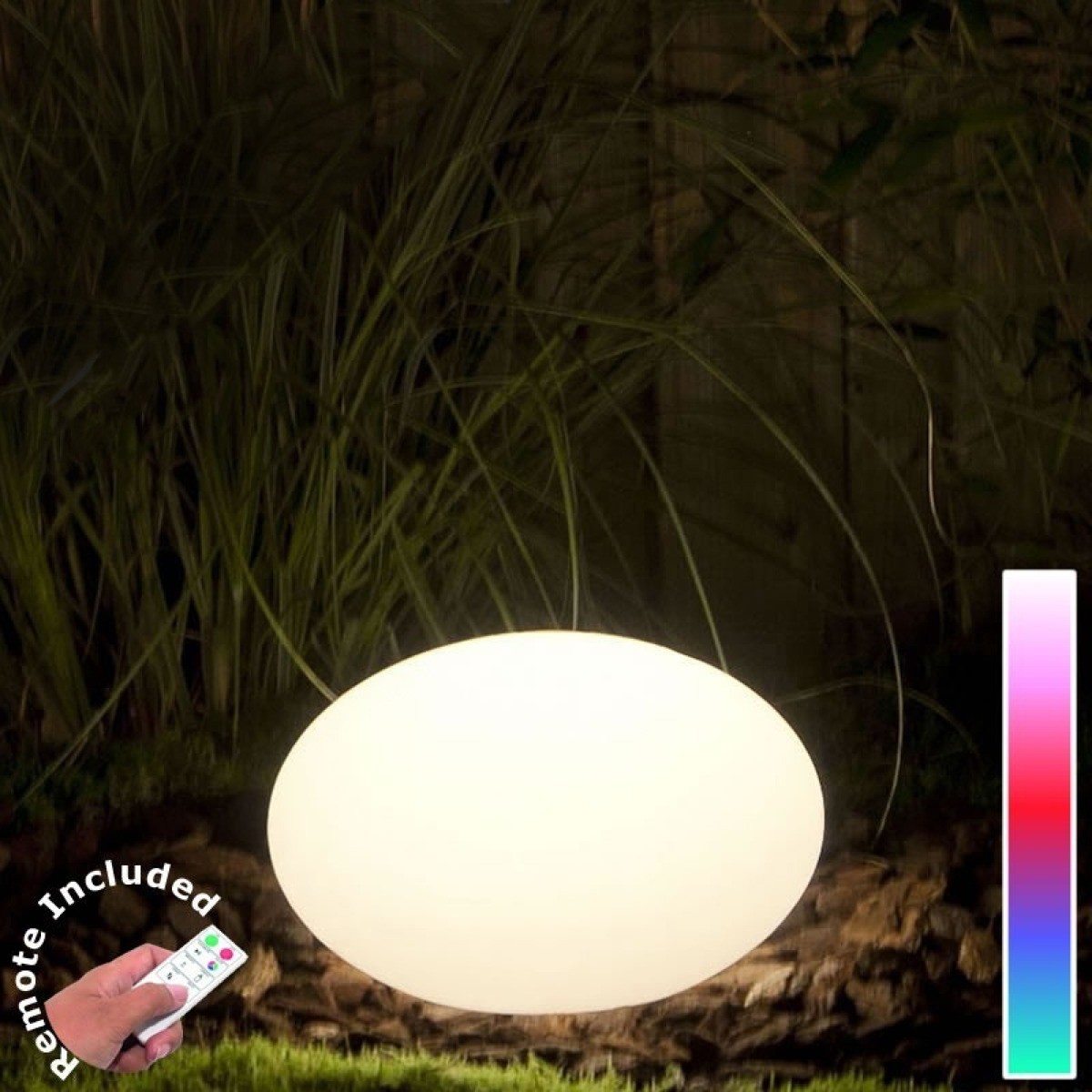 GARDENLIGHT Lampa zewnętrzna stojąca LED OVAL I Gardenlight, plastik, biały mleczny 2566451 2566451