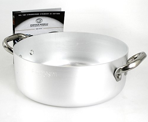 Agnelli pentole agnelli aluminium Profi 3 MM, płaskie rondel z dwoma uchwytami, 26 cm ALMA10626