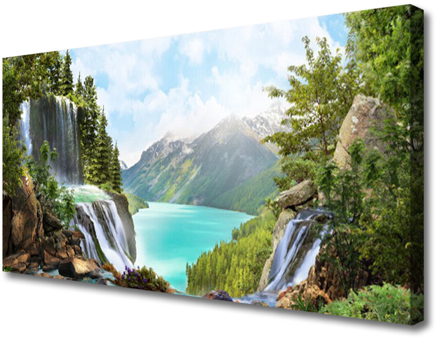 PL Tulup Obraz Canvas Zatoka Wodospad Góry 100x50cm