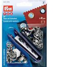 PRYM Oczka fi8mm Srebrne 24szt przyrząd PRYM 5010