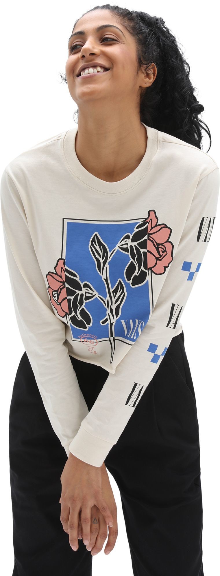 Vans t-shirt damski DOUBLE UP LS TEE Sandshell