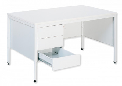 Malow Metalowe biurko do gabinetu lekarskiego BIM 031 - białe RAL 9010 BIM 031 9010