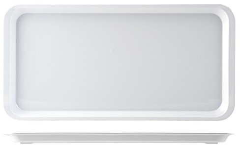 H+H H & H taca z krawędzią, melamina, biała, 40 x 20 x 2 cm