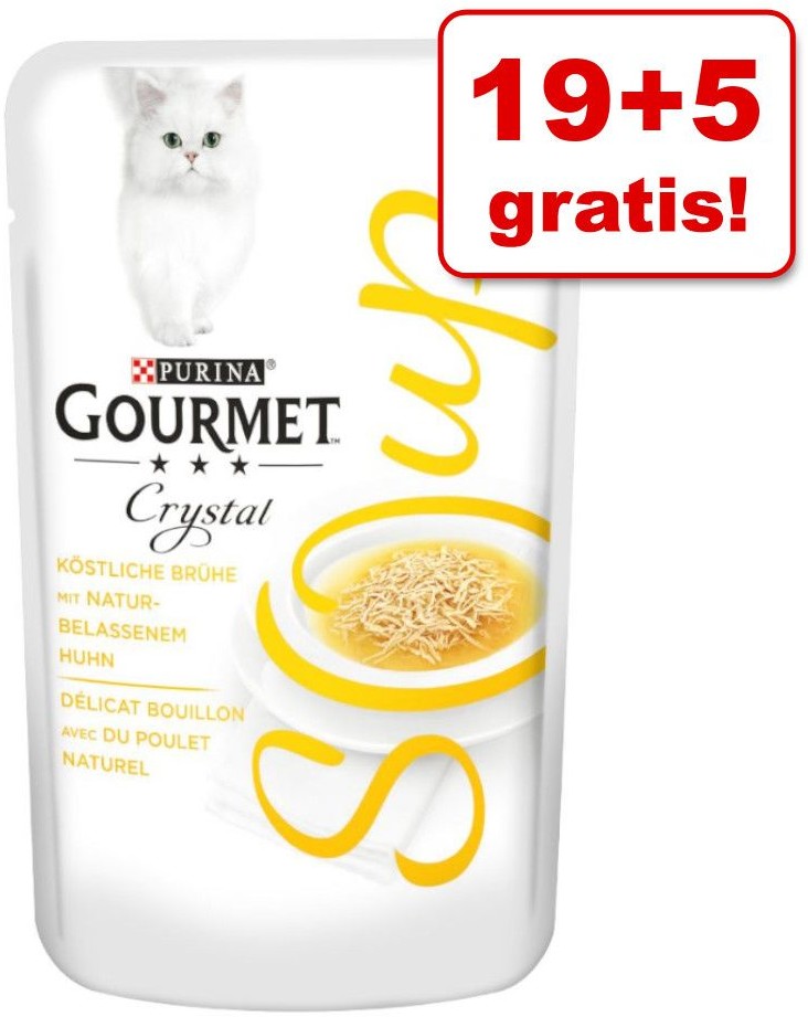 Purina Gourmet 19 + 5 gratis! Soup 24 x 40 g Kurczak i warzywa |