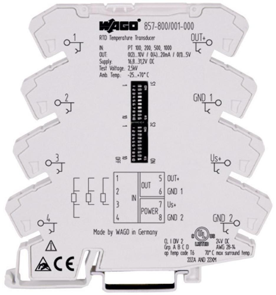 WAGO JUMPFLEX przetwornik pomiarowy temperaturowy dla Pt i rezystancji 857-800 WAGO 857-800 857-800