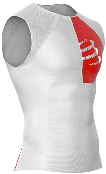 Compressport triathlonowa koszulka kompresyjna TRIATHLON POSTURAL TANK TOP biała