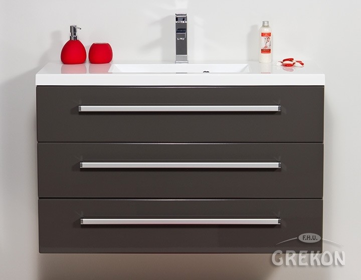 Szafka wisząca z umywalką 100/39/3 seria Fokus Sz FKS-S-U100/39/3 + 1000
