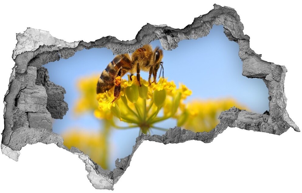 Wallmuralia.pl Samoprzylepna dziura Pszczoła na kwiatku
