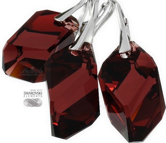 Arande SWAROVSKI piękny komplet BURGUND SREBRO CERTYFIKAT 4071491020