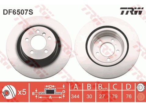 TRW Tarcza hamulcowa DF6507S
