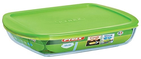 Pyrex Cook Store i płaski prostokątne i głębokości, z pokrywką 28 cm 4936916