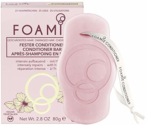 Foamie odżywka hibiskusowa do uszkodzonych włosów | 100% wegańskie  masło kakaowe, olej słonecznikowy i hibiskus