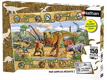 Nathan 86836 Puzzle rodzaje dinozaurówów 150-częściowy 86836