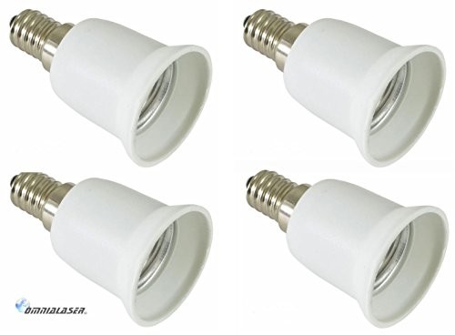 OmniaLaser 4 sztuka konwerter adapter firmy E14 na E27 złącze cokół mały za trudne. Idealnie nadaje się do żarówek LED. Certyfikat zgodny z normą CE OL-E14E27X4