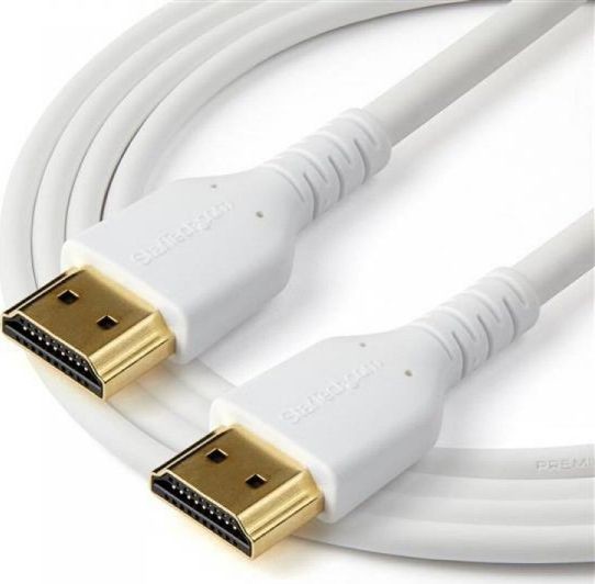 StarTech Kabel COM Premium High Speed HDMI Kabel mit Ethernet 1m weisses robustes HDMI Kabel 4k 60Hz Kabel Aramidfaser HDMI 2.0 RHDMM1MPW