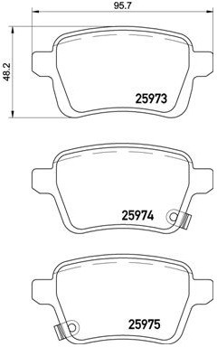 BREMBO Zestaw klocków hamulcowych, hamulce tarczowe P 23 156