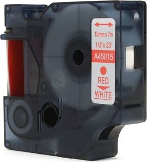 Dymo Taśma D1 Czerwony na Białym 12mm x 7m LM100 LM110 LM120 LM150 LM160 LM200 LM210D LM220 LM260 LM280 LM300 45015