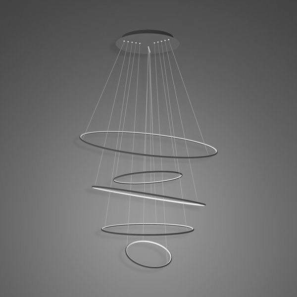 Altavola Design Lampa wisząca Lampa wisząca Ledowe okręgi No.5 120 cm 4k czarna LA085/P_120_in_4k_black
