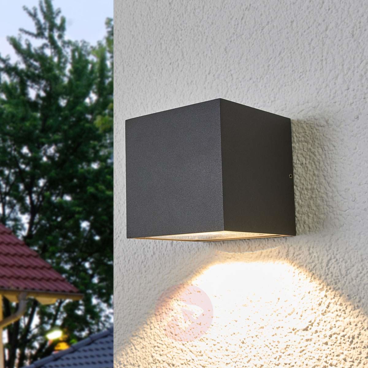 LAMPENWELT.COM Merjem - kinkiet zewnętrzny LED, ciemnoszary