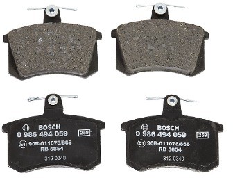Bosch Zestaw klocków hamulcowych, hamulce tarczowe 0 986 494 059