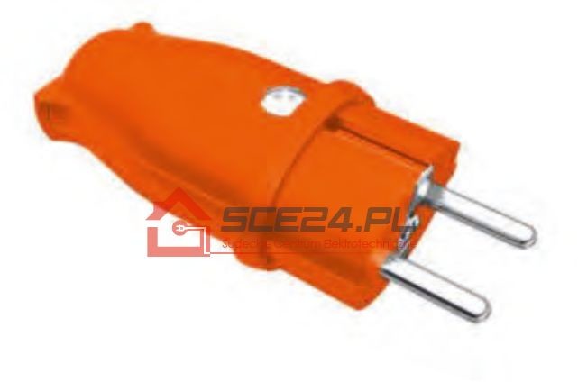 Wtyczka gumowa 230V IP44 POMARAŃCZOWA