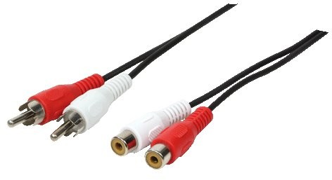 Logilink Kabel 2x Cinch 5m M/F Czarny CA1037
