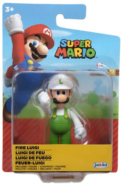 Jakks Pacific Super Mario. Figurka 6.5 cm z elementami ruchomymi - Ognisty Luigi