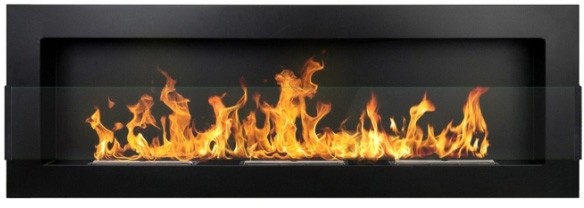 Opinie o Biokominek wiszący z szybą 1200 x 400 mm czarny