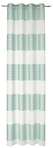 Deko Trends Dekoracja Trends zasłona ze szlufkami, poliester, turkusowy-wełniany biały, 245 x 137 cm Latona 56