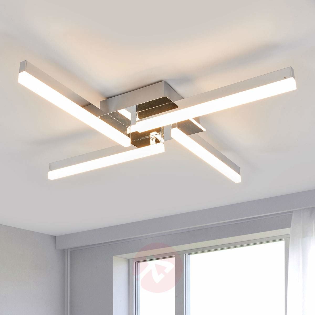 Lindby Nowoczesna lampa łazienkowa 4-lampka chrom w tym LED IP44 - Patrik