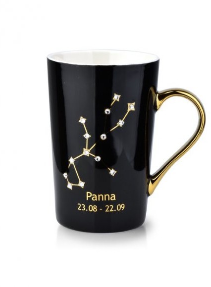 AFFEKDESIGN AFFEKDESIGN ZODIAK KUBEK PANNA 430 ML CZARNY ZŁOTY PORCELANA HTPE3329 2