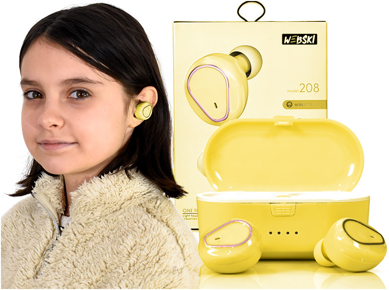 Słuchawki Pchełki Douszne+powerbank Etui Ładujące