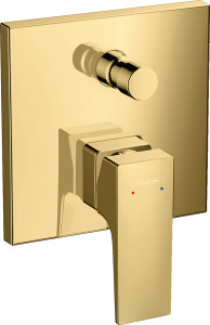 Hansgrohe 32546990 Jednouchwytowa bateria wannowa z systemem zabezpieczającym montaż podtynkowy element zewnętrzny uchwyt jednoramienny złoty optyczny polerowany