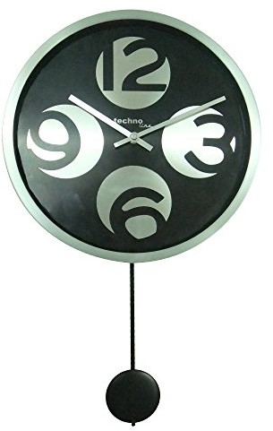 Technoline WT 1030 Zegar ścienny z wahadłem, 30 cm, czarno-srebrny WT 1030
