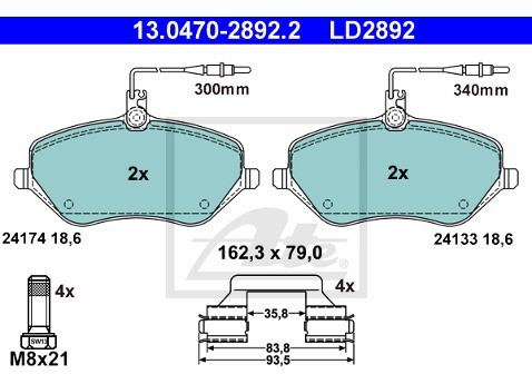 ATE Klocki hamulcowe ATE 13.0470-2892.2