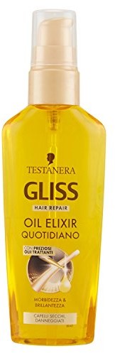 TESTANERA Do włosów Kuruje Olio trattamento quotidiano nutritivo per Capelli krążek E danneggiati Oil Elixir Gliss 75 ML 1843410
