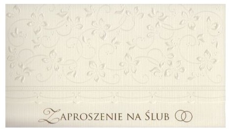 MERIGRAF TŁOCZONE ZAPROSZENIA ŚLUBNE ZAWIADOMIENIE + KOPERTA ELEGANCE