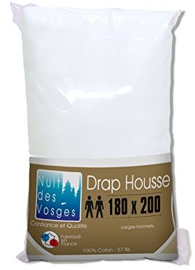 Nuit des Vosges Nuit wogezy 2094442 cotoval prześcieradło z gumką Uni bawełna biała 180x200 cm 2094442