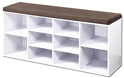 Kesper poduszka do siedzenia, model 2018 szafka na buty, płyta wiórowa pokryta, kolor biały, 103.5 x 29.5 x 48 cm 1591013