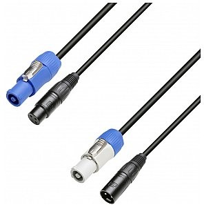 Adam Hall 8101 PSDT 0150 - Power & DMX Cable Power Twist In & XLR female to Power Twist Out & XLR male 1.5m 8101PSDT0150