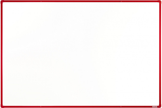 boardOK Biała ceremiczna tablica magnetyczna boardOK, 180 x 120 cm, czerwona ramka 535090