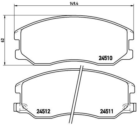 BREMBO Zestaw klocków hamulcowych, hamulce tarczowe P 10 003