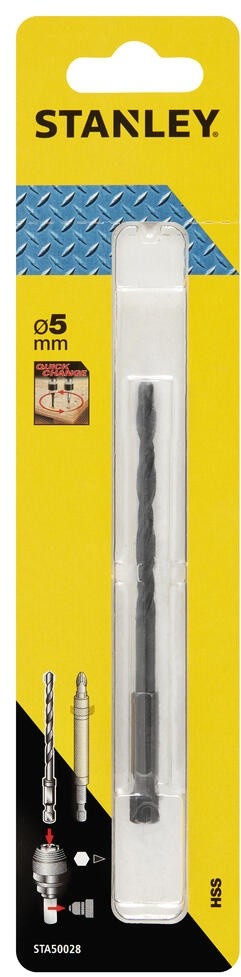 Stanley Wiertło HSS do metalu uchwyt 6 kąt 5mm (50028-XJ)