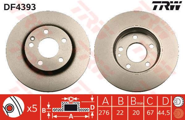 TRW Tarcza hamulcowa DF4393