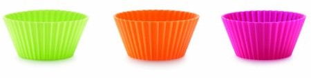 Lékué Classic  blachy Muffin zestaw, 7 cm, -częściowy, kolor magenta/pomarańczowy/zielony 0240101SURM033