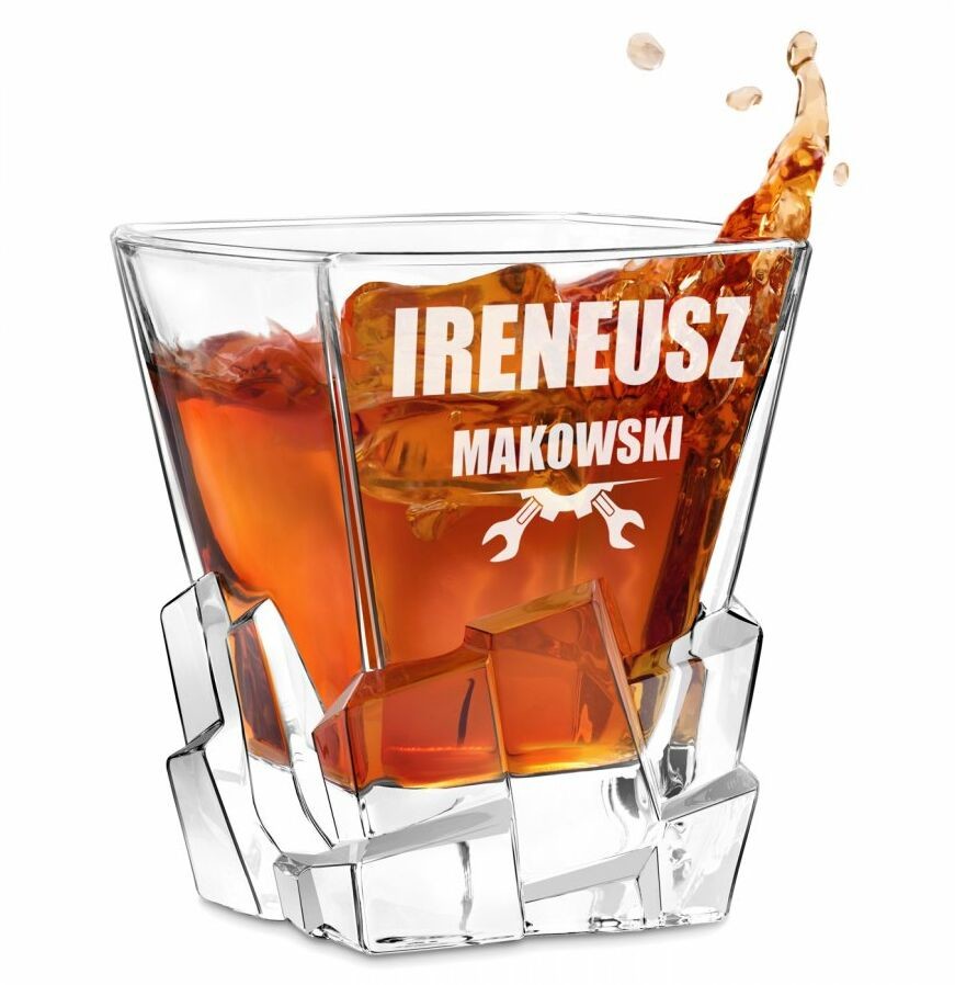 Murrano Szklanka do whisky z grawerem dla majsterkowicza inżyniera SZIB-021