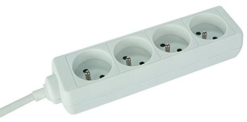 Perel eb4wn 5 listwa zasilająca 4 gniazd/przewód 5 m Biały