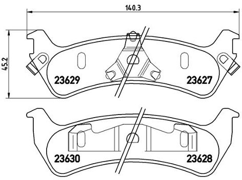 BREMBO Zestaw klocków hamulcowych, hamulce tarczowe P 24 042